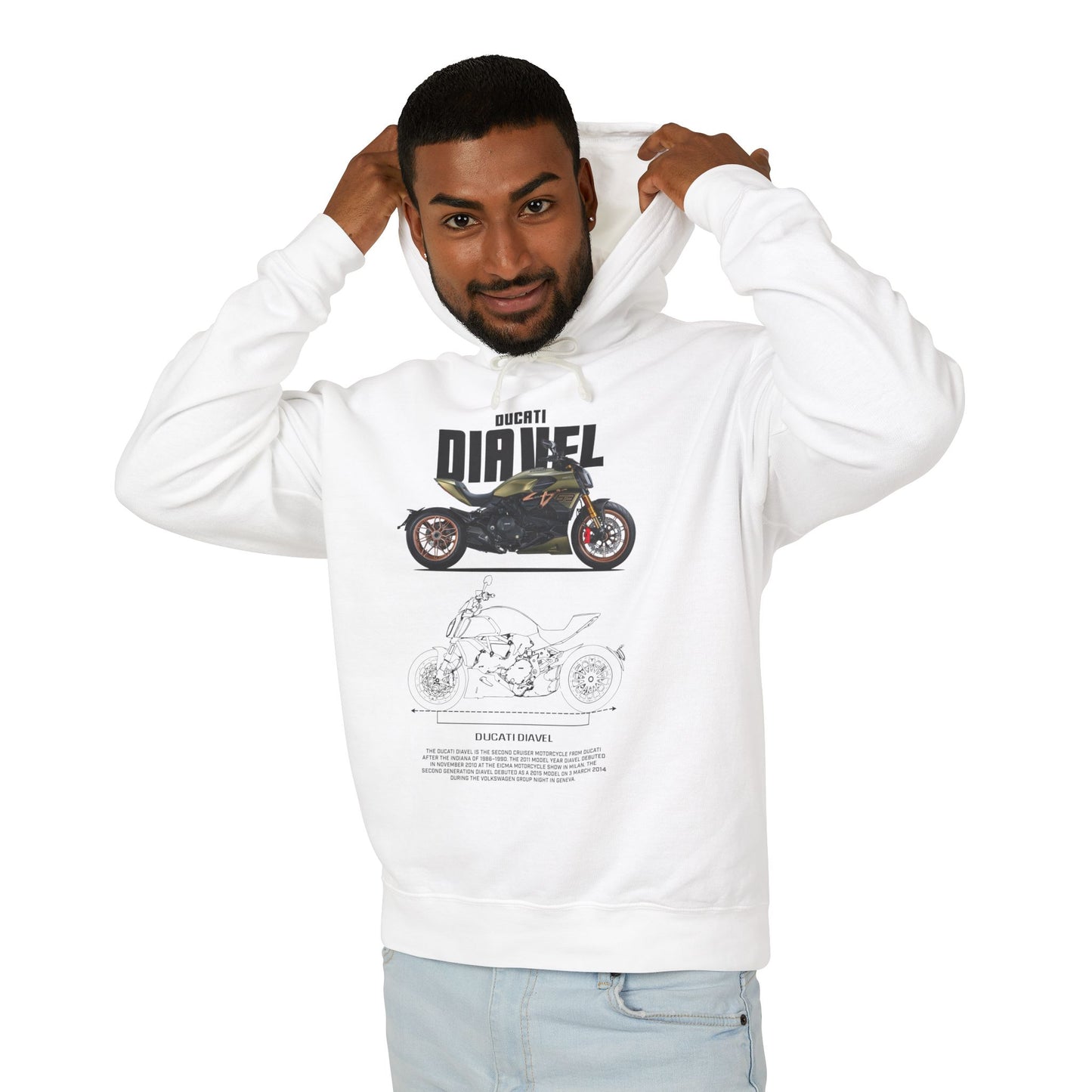 Ducati Diave Unisex Lightweight Hooded Sweatshirt - CreativeRino