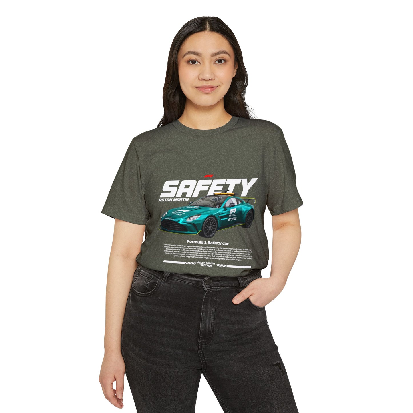 Formula 1 Safety Car Unisex Recycled Organic T-Shirt - Eco-Friendly Racing Apparel - CreativeRino