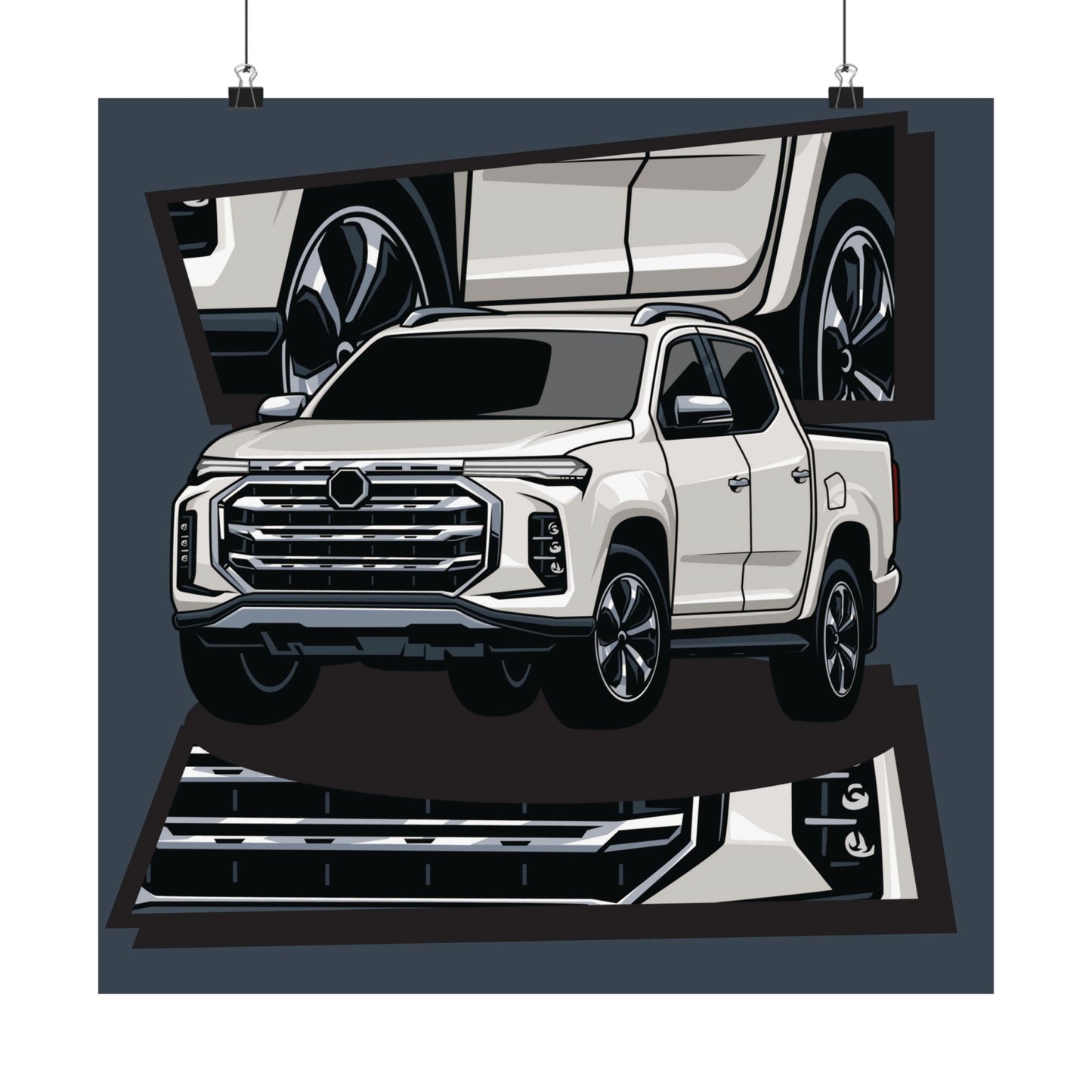 Classic Car Matte Square Posters - Perfect Poster for Auto Enthusiasts & Gift for Him - CreativeRino