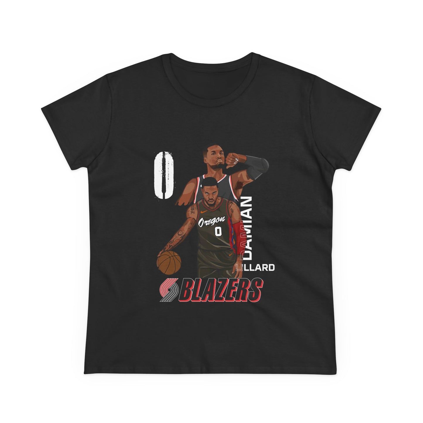 Damian Lillard Women's Midweight Cotton Tee - Blazers Fan Gear - CreativeRino