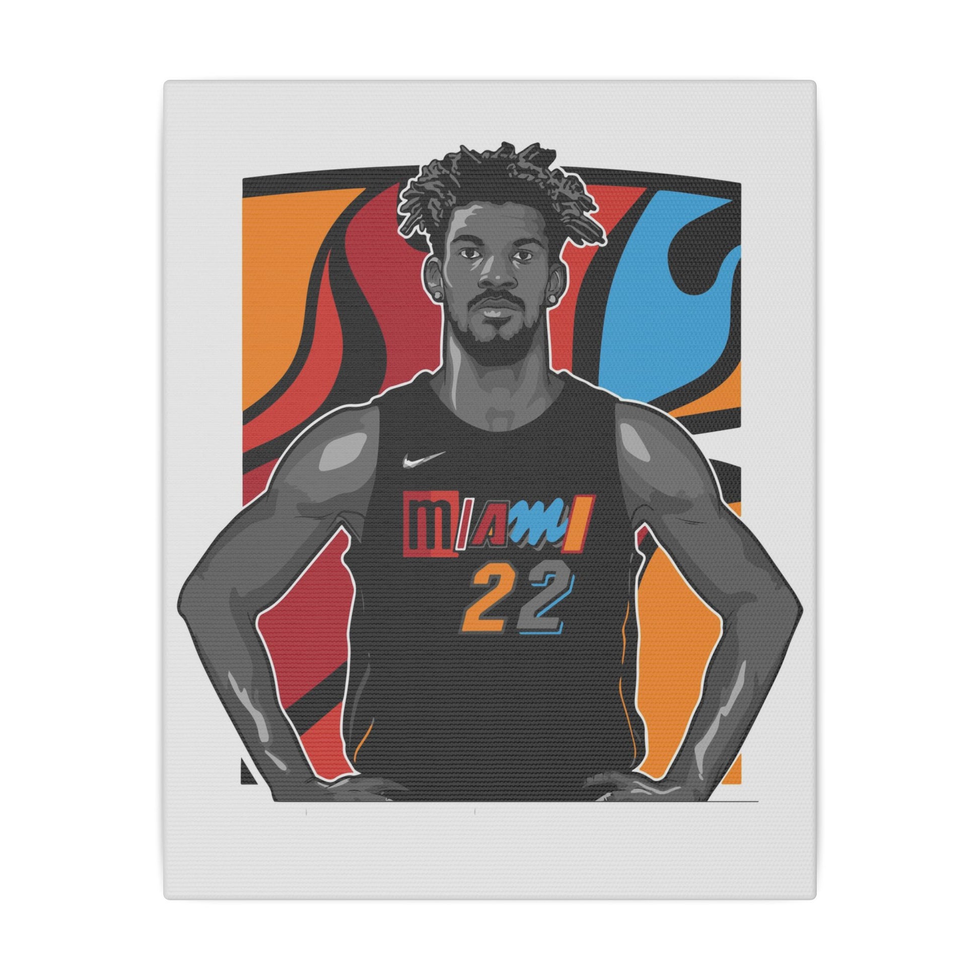 Miami Basketball Canvas Art - Stretched Matte Print of Player #22 - CreativeRino