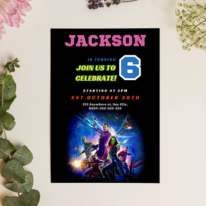 Guardians of the Galaxy Birthday Invitation Template - CreativeRino