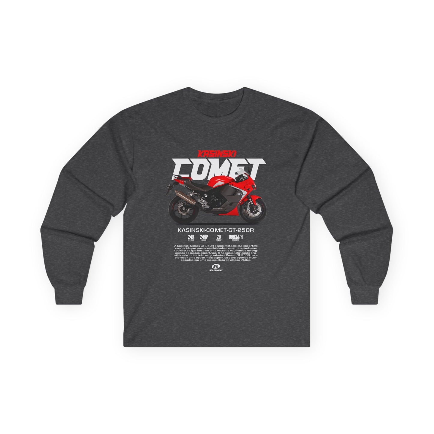 Kasinski Comet GT 250R Motorcycle Long Sleeve Tee - Unisex Ultra Cotton Graphic T-shirt - CreativeRino
