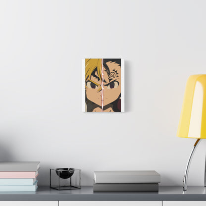 Anime Character Canvas Wall Art - Hero vs Villain Design - CreativeRino