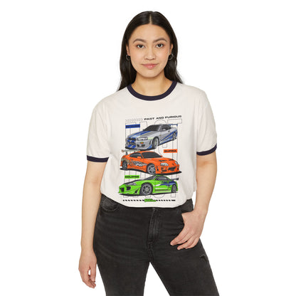 Fast and Furious Car Unisex Cotton Ringer T-Shirt - Car Enthusiast Gift - CreativeRino