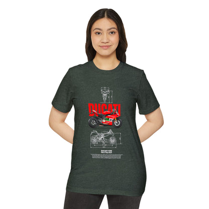 Ducati 1199 Graphic Unisex Recycled Organic T-Shirt - Eco-Friendly Biker Apparel - CreativeRino