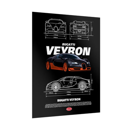 Bugatti Veyron Rolled Poster - Car Enthusiast Wall Art for Home Decor - CreativeRino