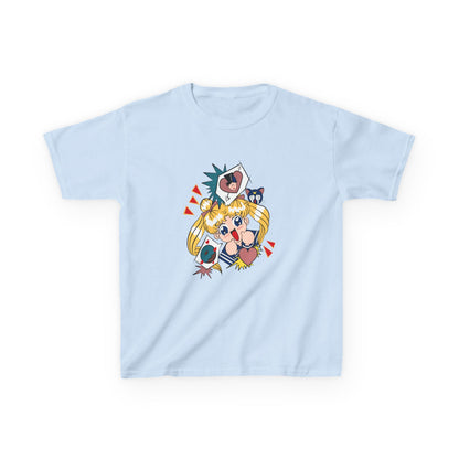 Anime Kids Tee - Cute Sailor Moon Graphic T-shirt for Young Fans - CreativeRino