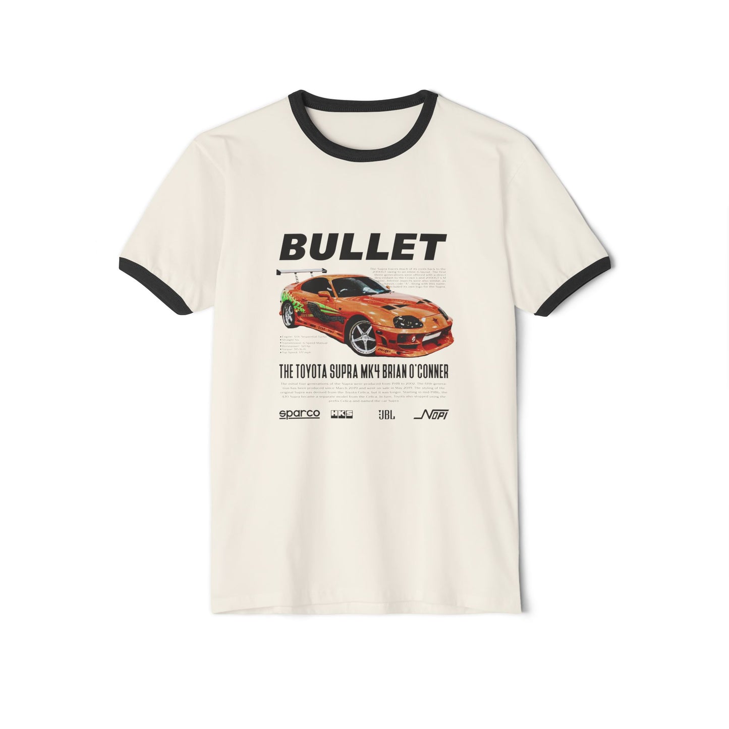 Toyota Supra MK4 Brian Unisex Ringer T-Shirt | Fast and Furious Car T-shirt - CreativeRino