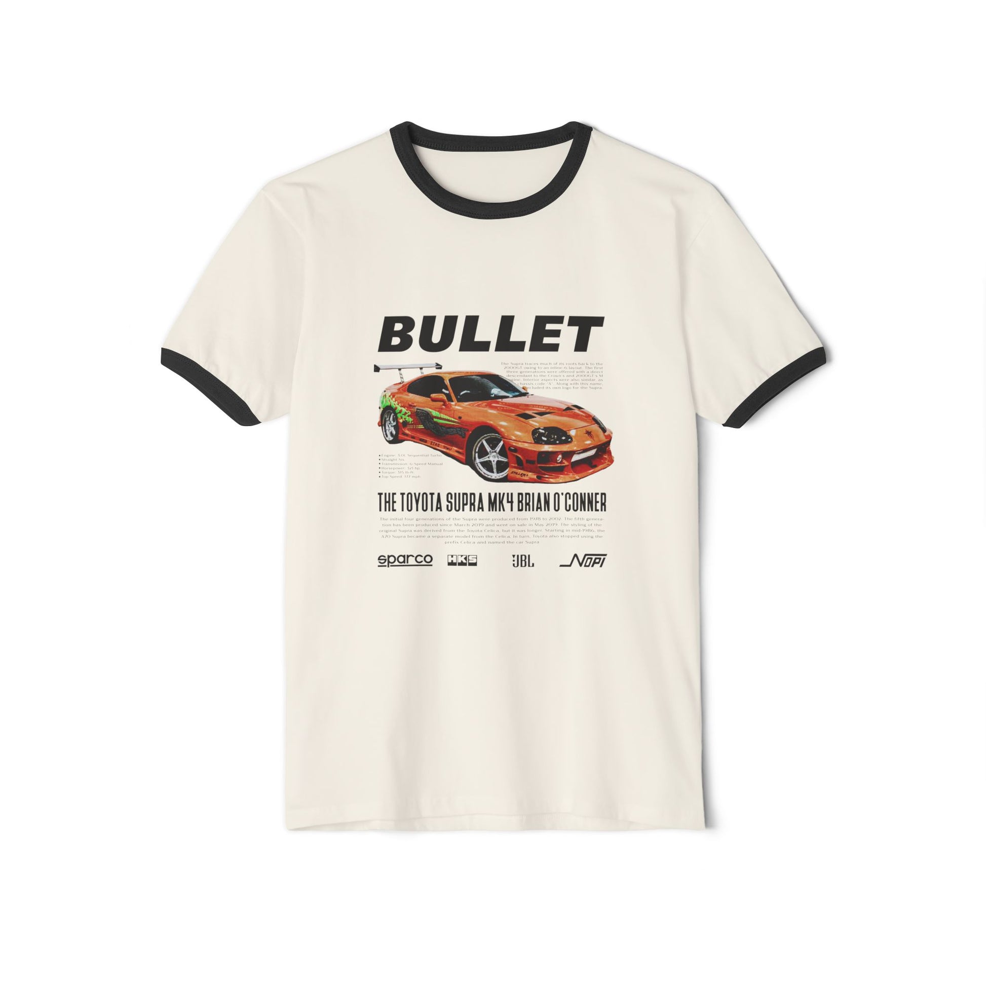 Toyota Supra MK4 Brian Unisex Ringer T-Shirt | Fast and Furious Car T-shirt - CreativeRino