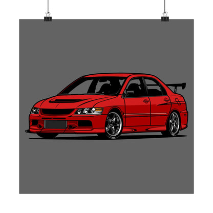 Stylish Car Matte Square Poster of a Red Sports Car - Perfect Poster for Car Enthusiasts & Decor - CreativeRino