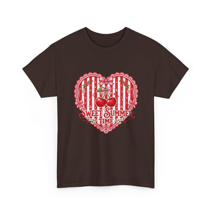 Sweet Summer Time Cherry Heart T-Shirt Printify