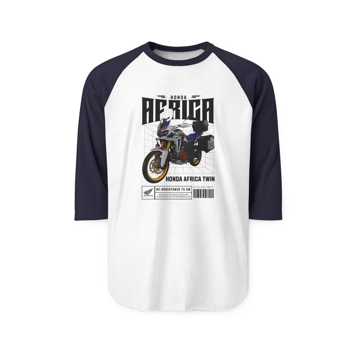Honda Africa Twin Unisex Raglan Shirt - Perfect T-shirt for Motorcycle Enthusiasts - CreativeRino