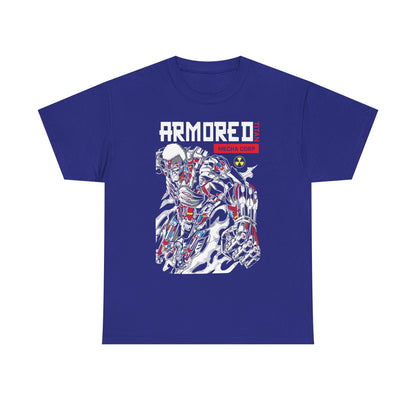 Armored Mecha Corp Heavy Cotton Tee - Unisex Graphic Attack on Titan Tshirt for Sci-Fi Fans | Anime Graphic T-shirt - CreativeRino
