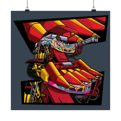 Combine harvester Matte Square Posters - Bold Art for Auto Enthusiasts - CreativeRino