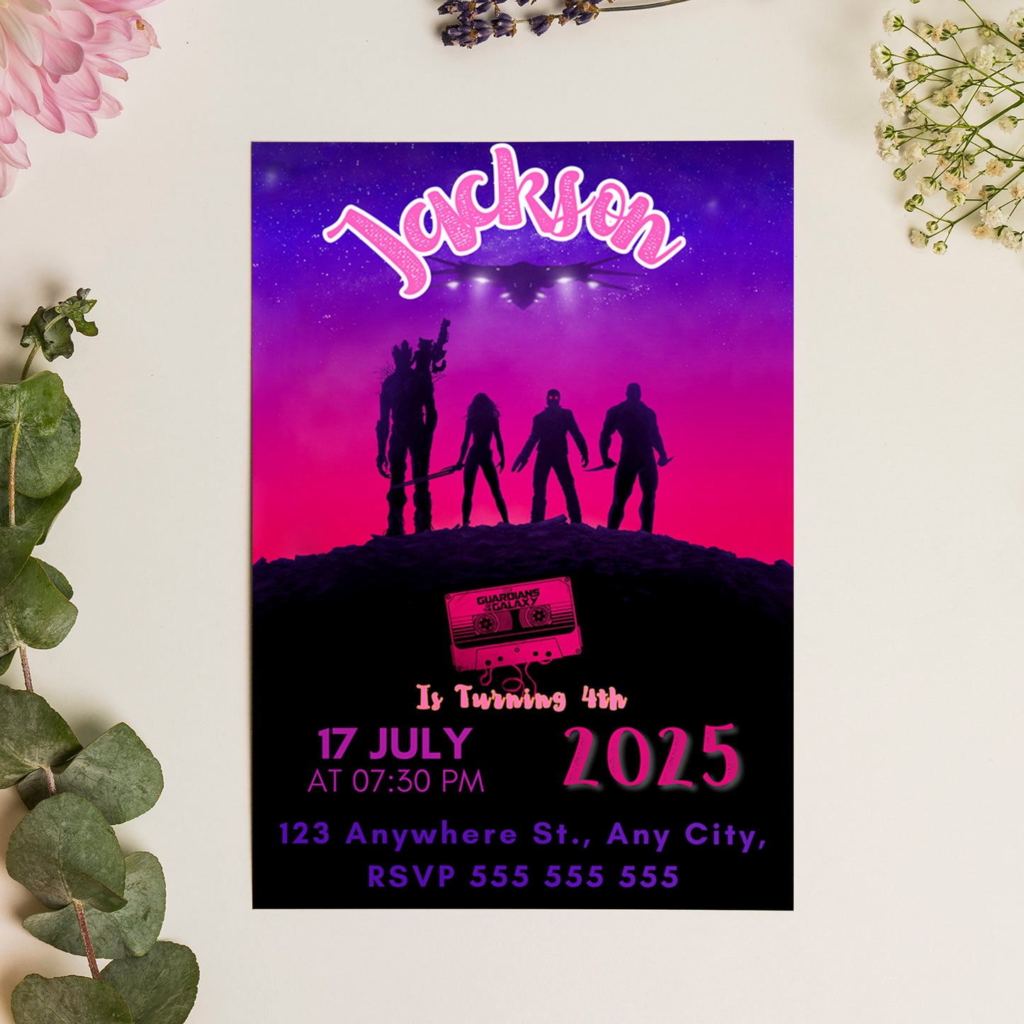 Guardians of the Galaxy Birthday Invitation Template - CreativeRino