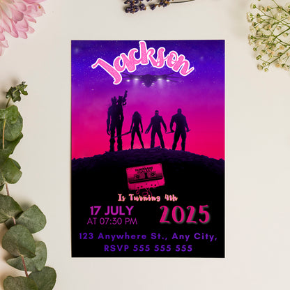 Guardians of the Galaxy Birthday Invitation Template - CreativeRino