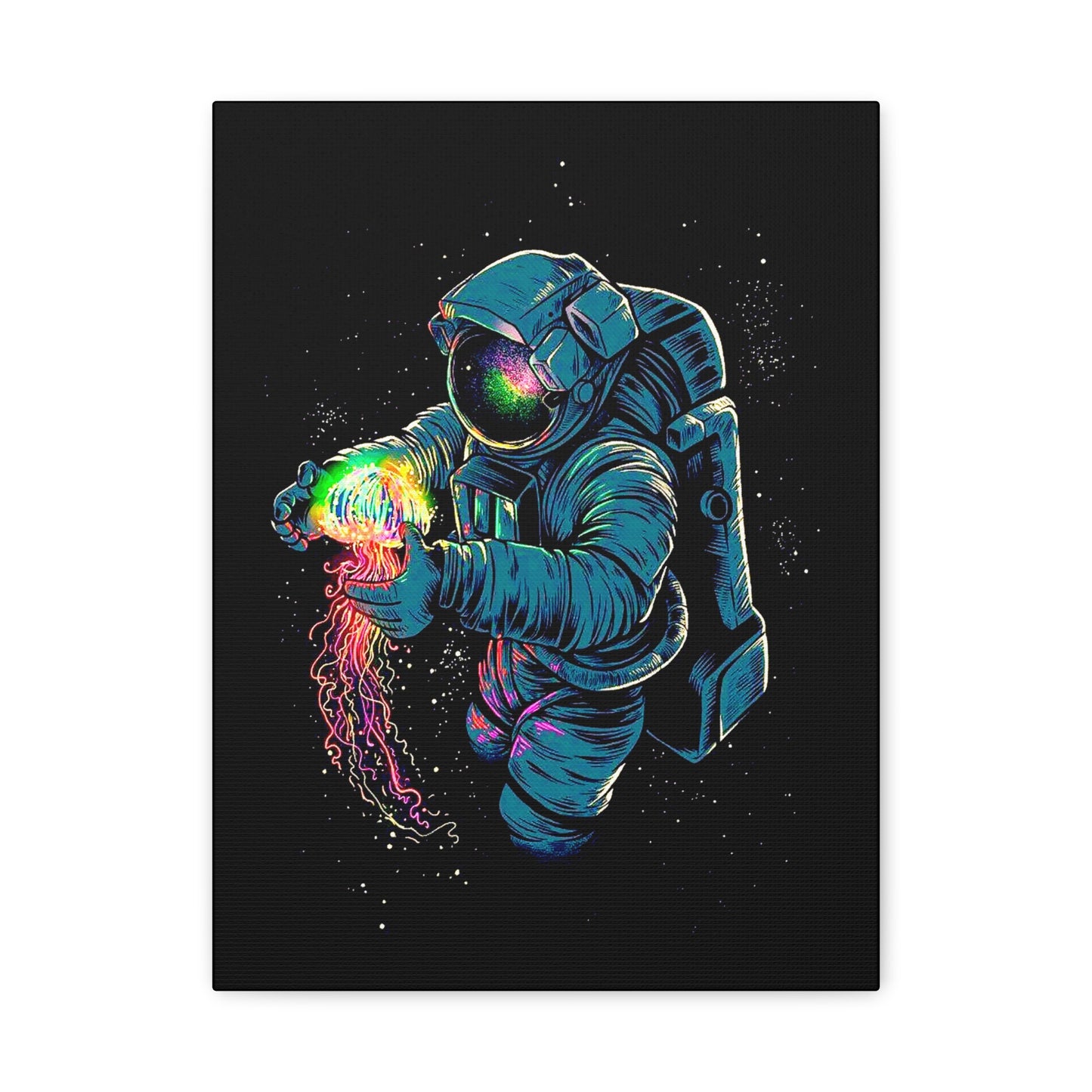 Cosmic Astronaut Canvas Art - Colorful Space Decor - CreativeRino