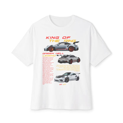 Porsche King of the Ring Graphic Tee - Unisex Oversized Boxy T-Shirt for Car Enthusiasts - CreativeRino