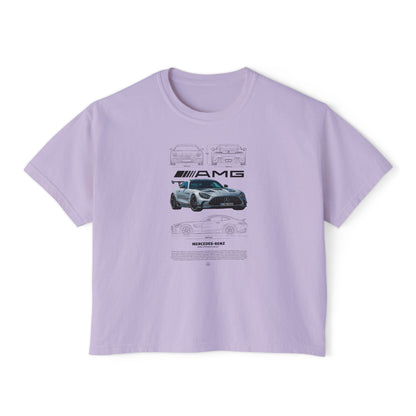 Mercedes-Benz AMG Women's Boxy Tee - Stylish Racing-Inspired Design for Car Enthusiasts - CreativeRino