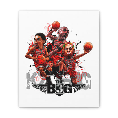 Basketball Canvas Art Print - "The Big Three: Greatest Ever" Canvas Wall Decor - CreativeRino