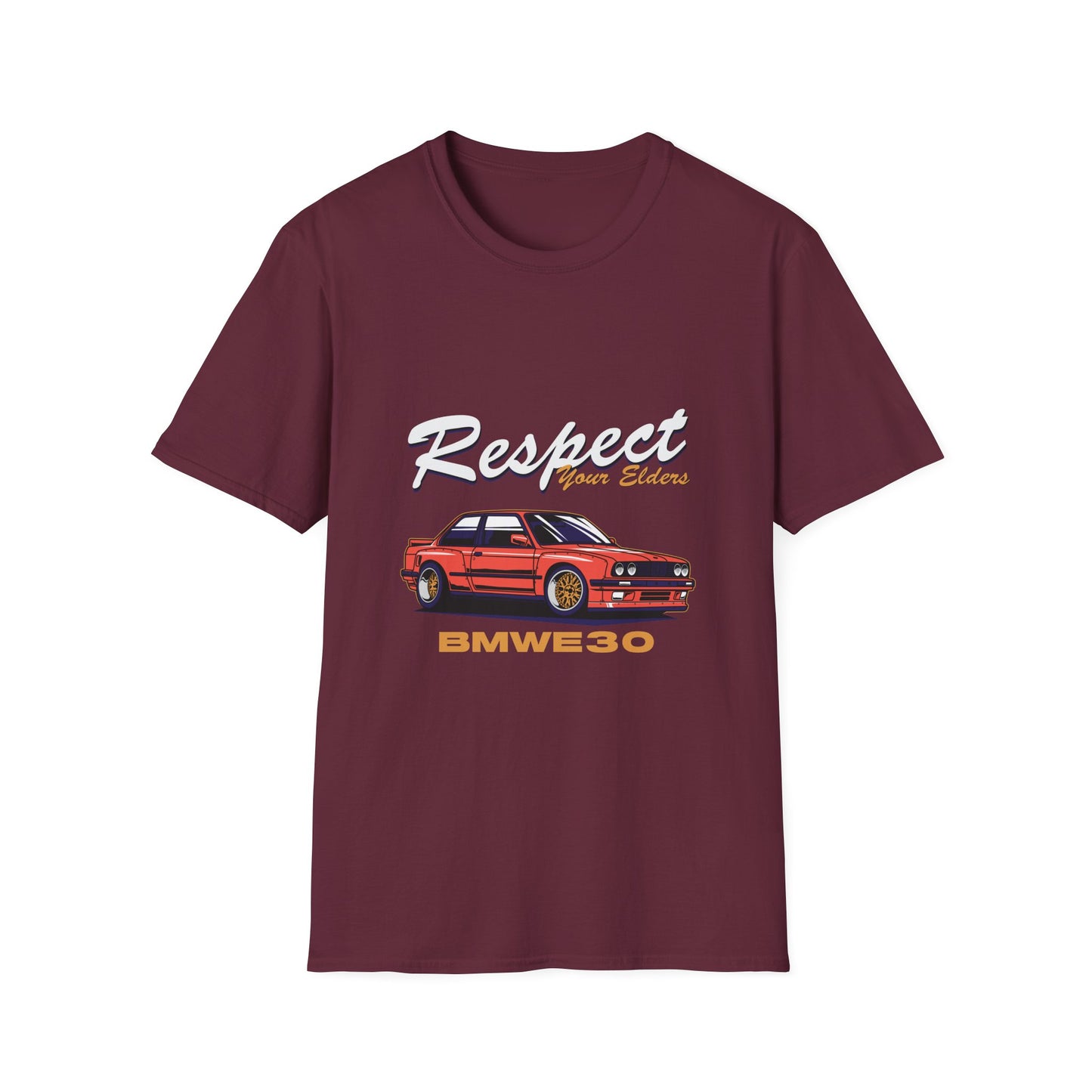 Respect Your Elders BMW E30 Unisex Softstyle T-Shirt - CreativeRino
