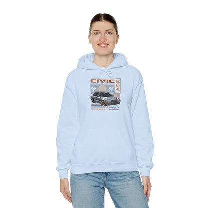 Civic Retro Car Hooded Sweatshirt - Perfect T-shirt Gift for Car Enthusiasts - CreativeRino