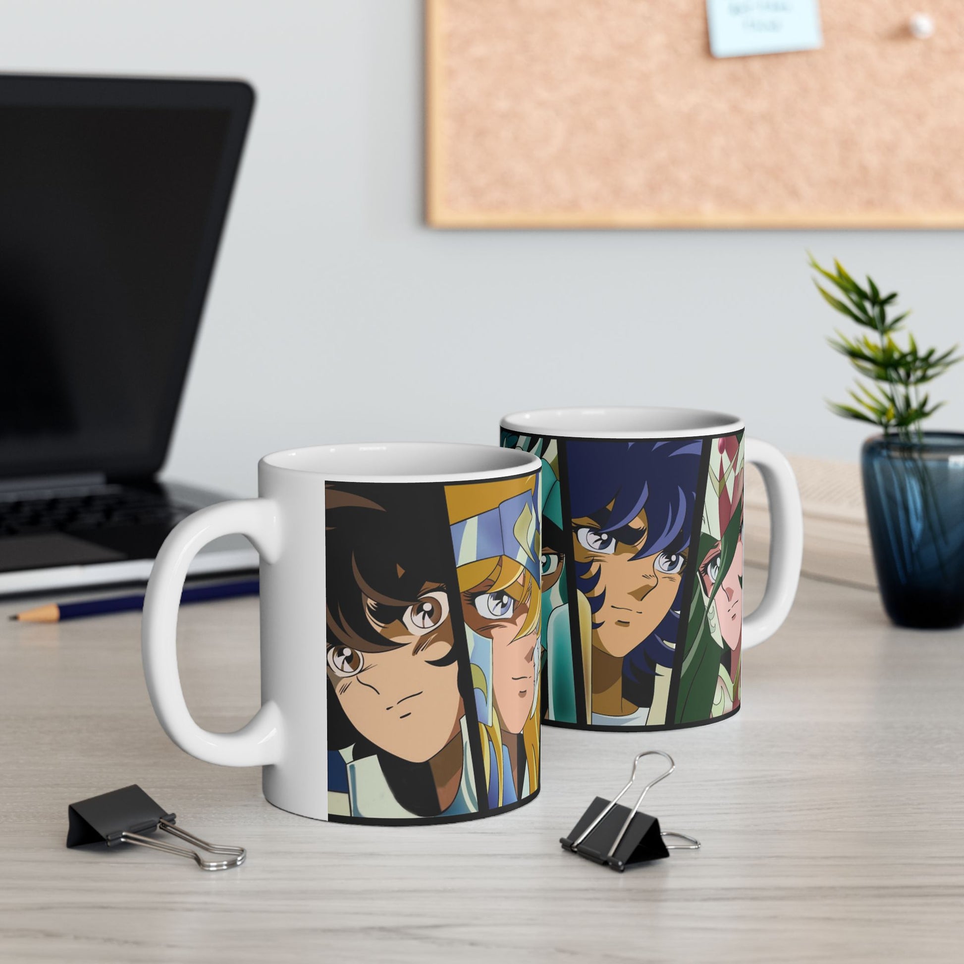 Anime Heroes Ceramic Mug | Armaduras Sagradas Perfect Mug for Fans - CreativeRino