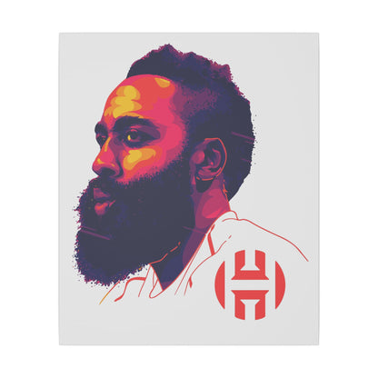 Stretched Matte Canvas Art - Vibrant Portrait of James Harden - CreativeRino