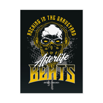Cool Skull Music Rolled Poster - Afterlife Beats - Perfect Poster for Music Lovers & Home Decor - CreativeRino