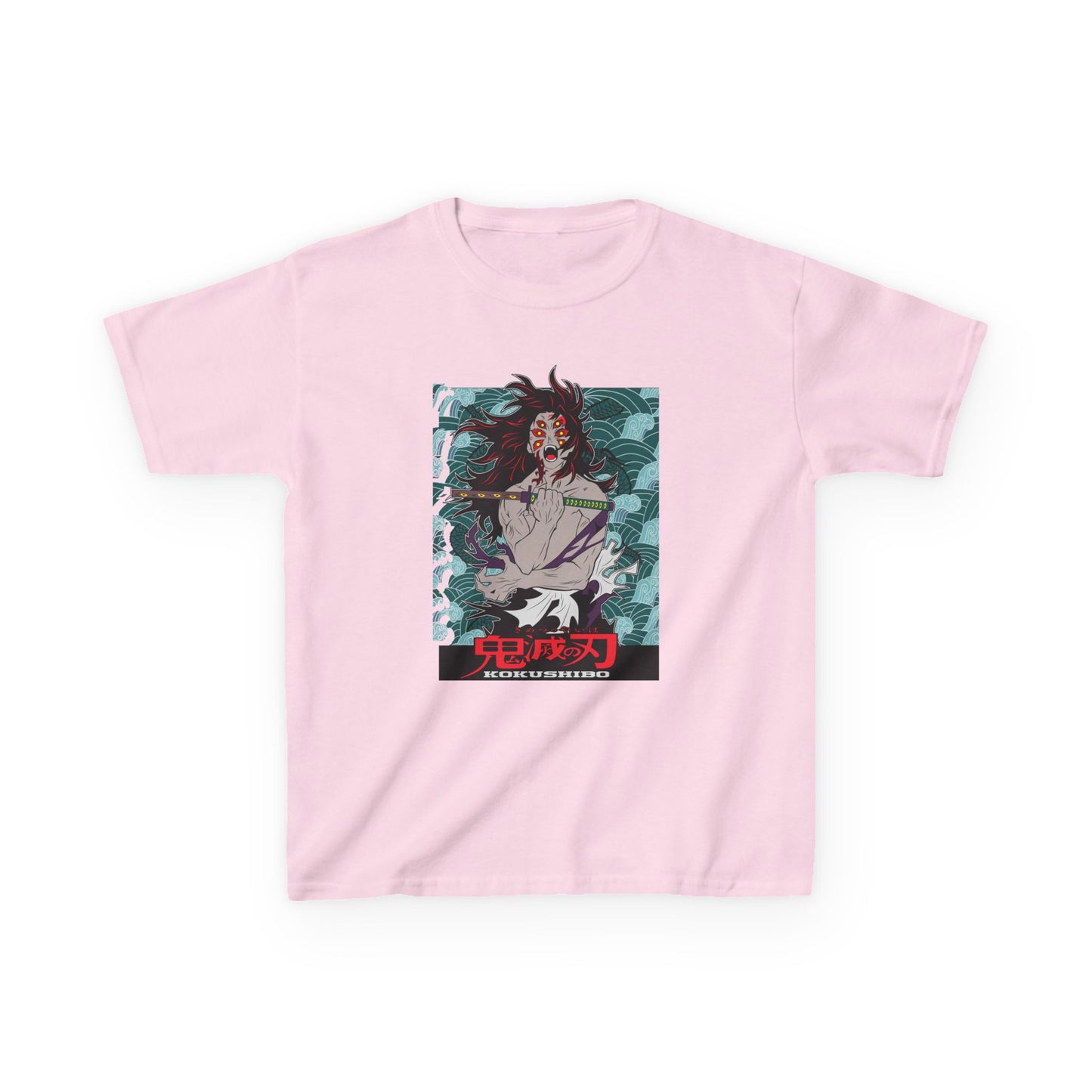 Anime-Inspired Kids Heavy Cotton Tee - Demon Slayer T-shirt - CreativeRino