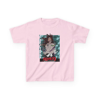 Anime-Inspired Kids Heavy Cotton Tee - Demon Slayer T-shirt - CreativeRino