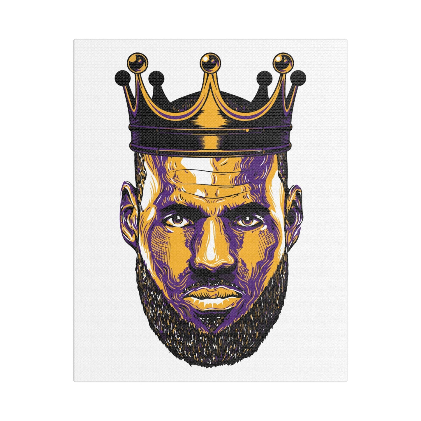 LeBron James Crowned King Satin Canvas Print - CreativeRino