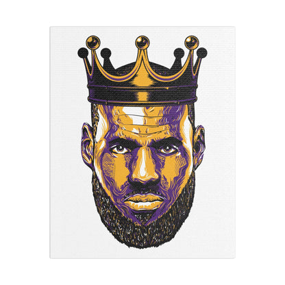 LeBron James Crowned King Satin Canvas Print - CreativeRino