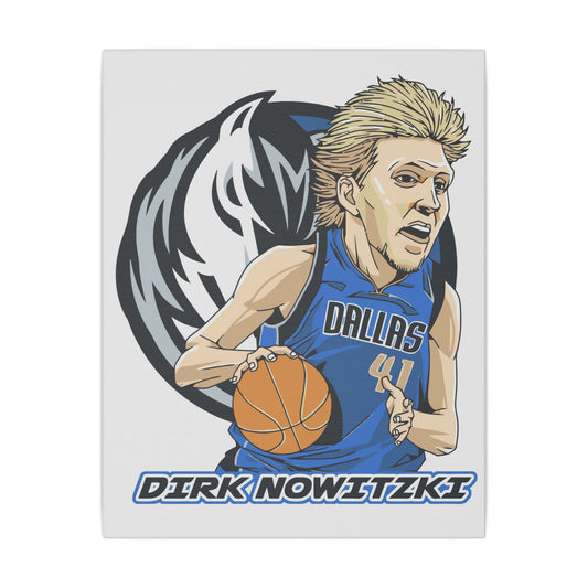 Dirk Nowitzki Basketball Canvas Art - Stretched Matte Print for Sports Fans - CreativeRino