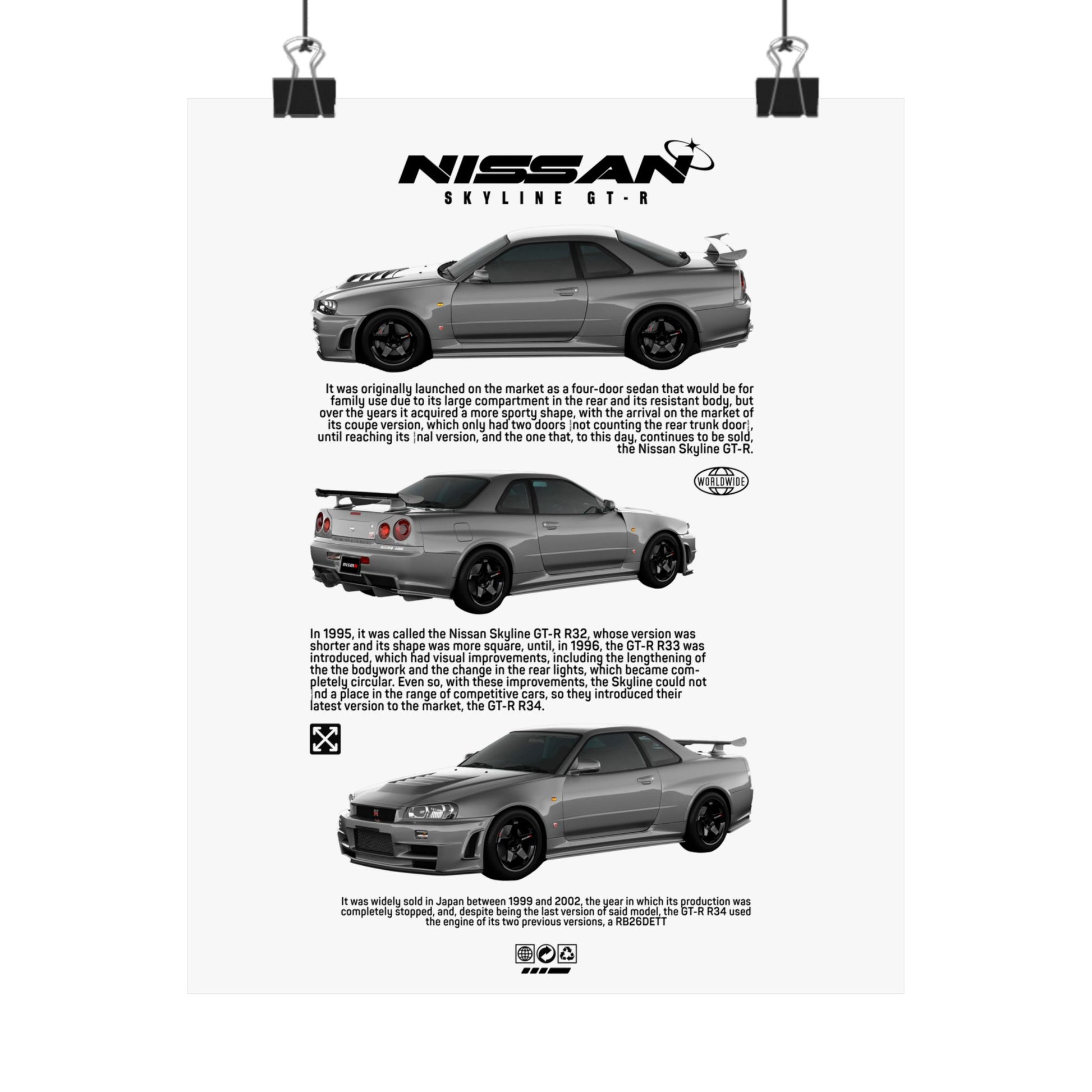Nissan Skyline GT-R Vertical Poster - Automotive Art for Car Enthusiasts - CreativeRino
