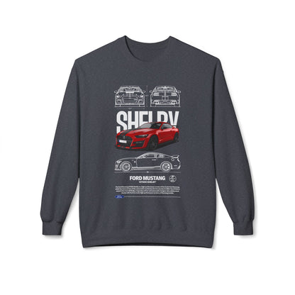 Ford Mustang Shelby Fleece Crewneck Sweatshirt - Soft and Stylish for Auto Enthusiasts - CreativeRino
