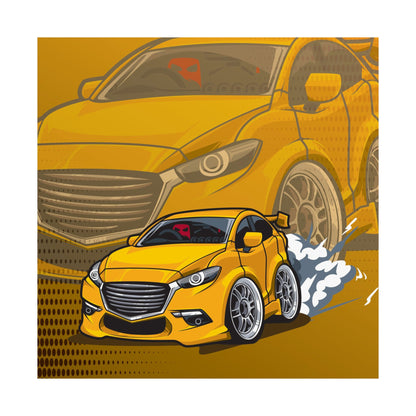 Racing Car Matte Square Poster - Dynamic Automotive Wall Art - CreativeRino