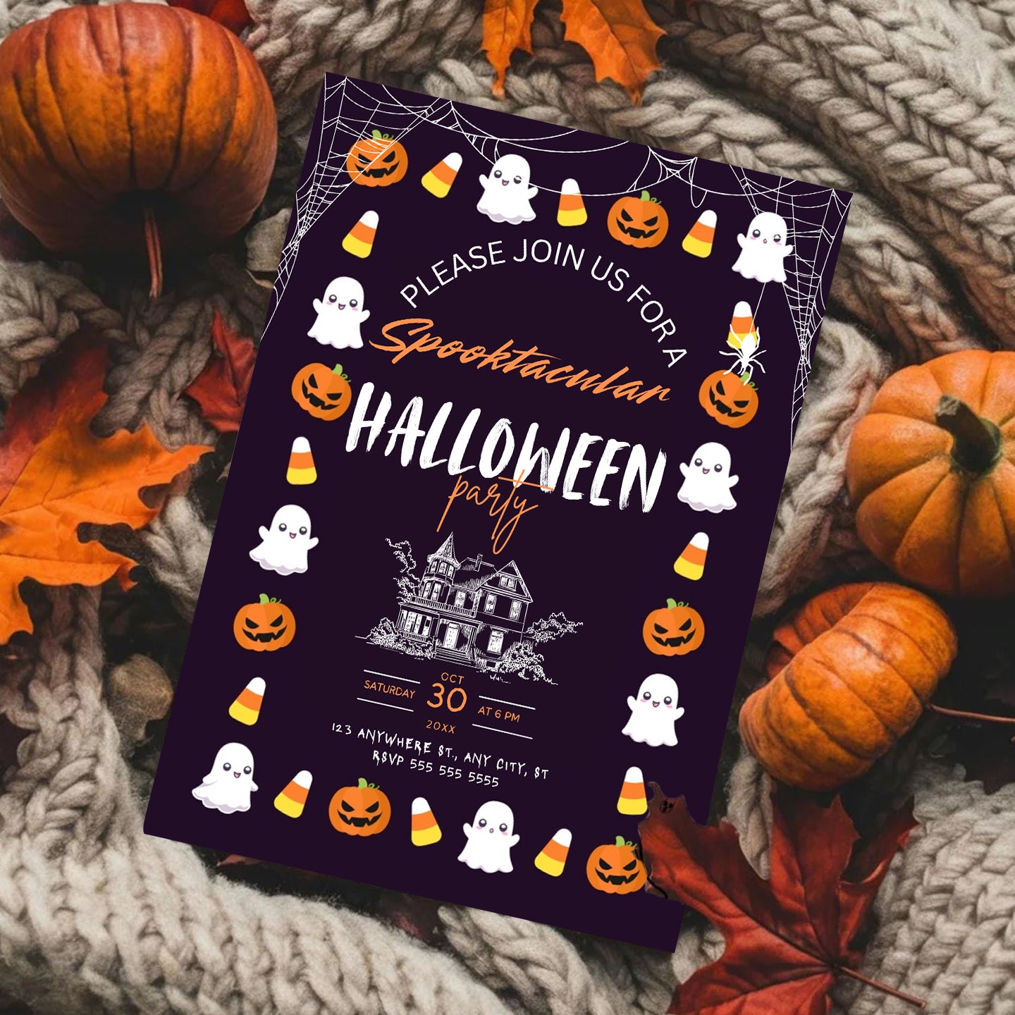Spooktacular Halloween Invitation Template - CreativeRino