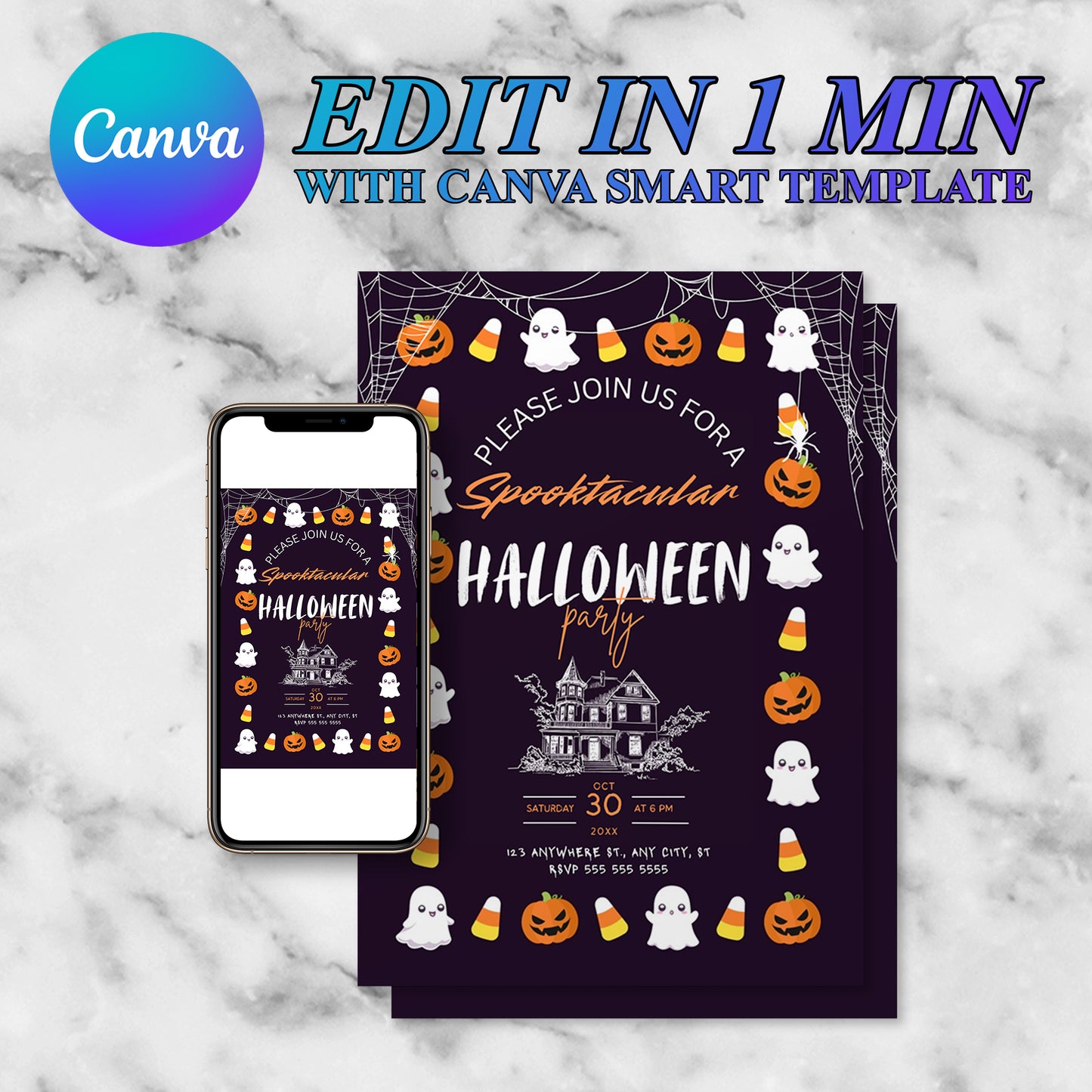 Spooktacular Halloween Invitation Template - CreativeRino