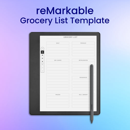 reMarkable 2 Grocery List Template Planner Template