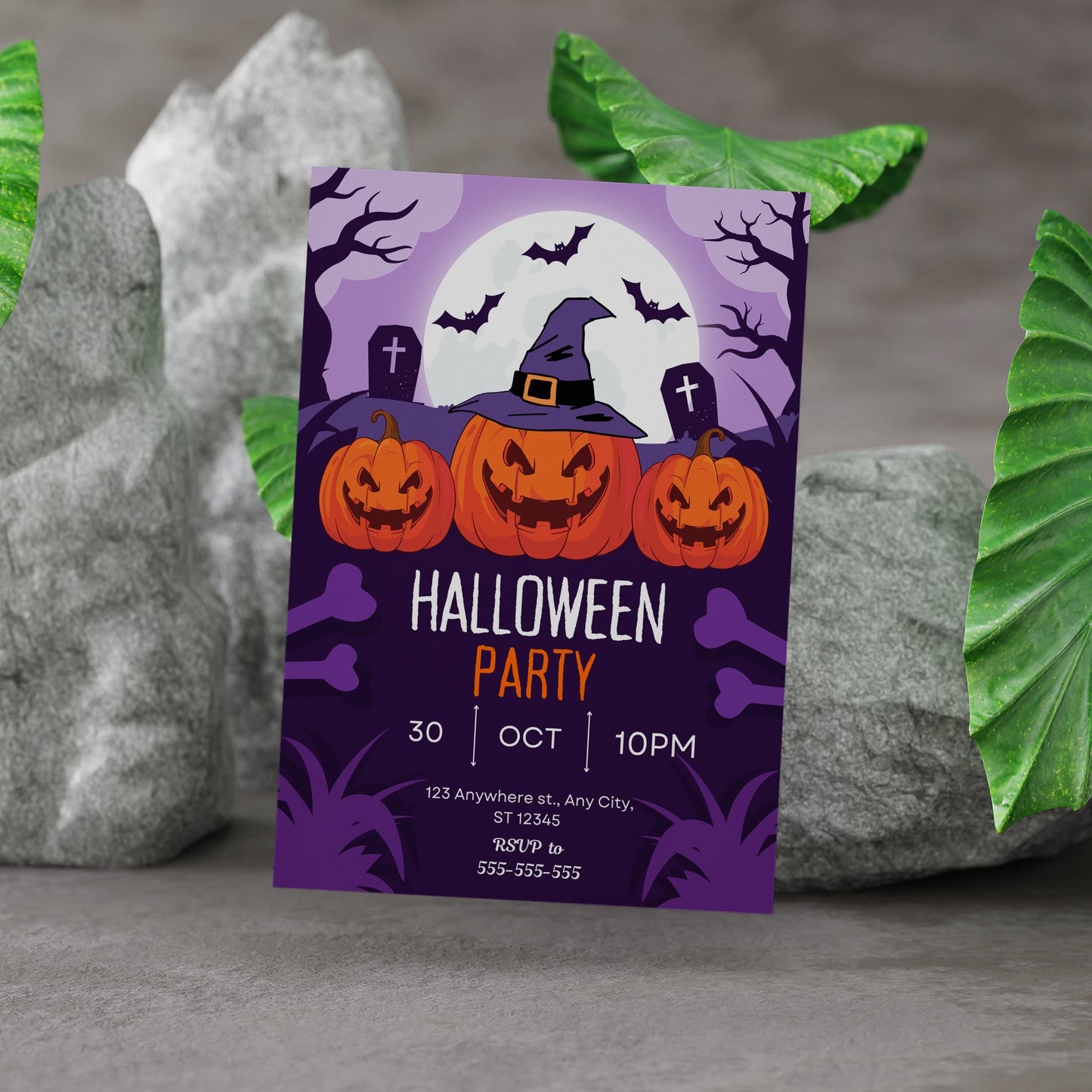 Pumpkin Halloween Party Invitation Template