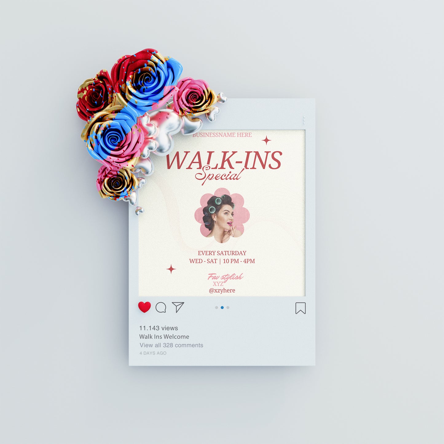 Walk Ins Welcome Flyer Canva Template | Social Media Flyer Template