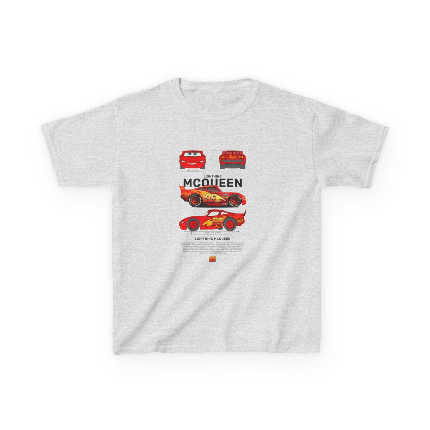 Lightning McQueen Kids Heavy Cotton Tee - Perfect T-shirt for Car Lovers and Birthday Gifts - CreativeRino