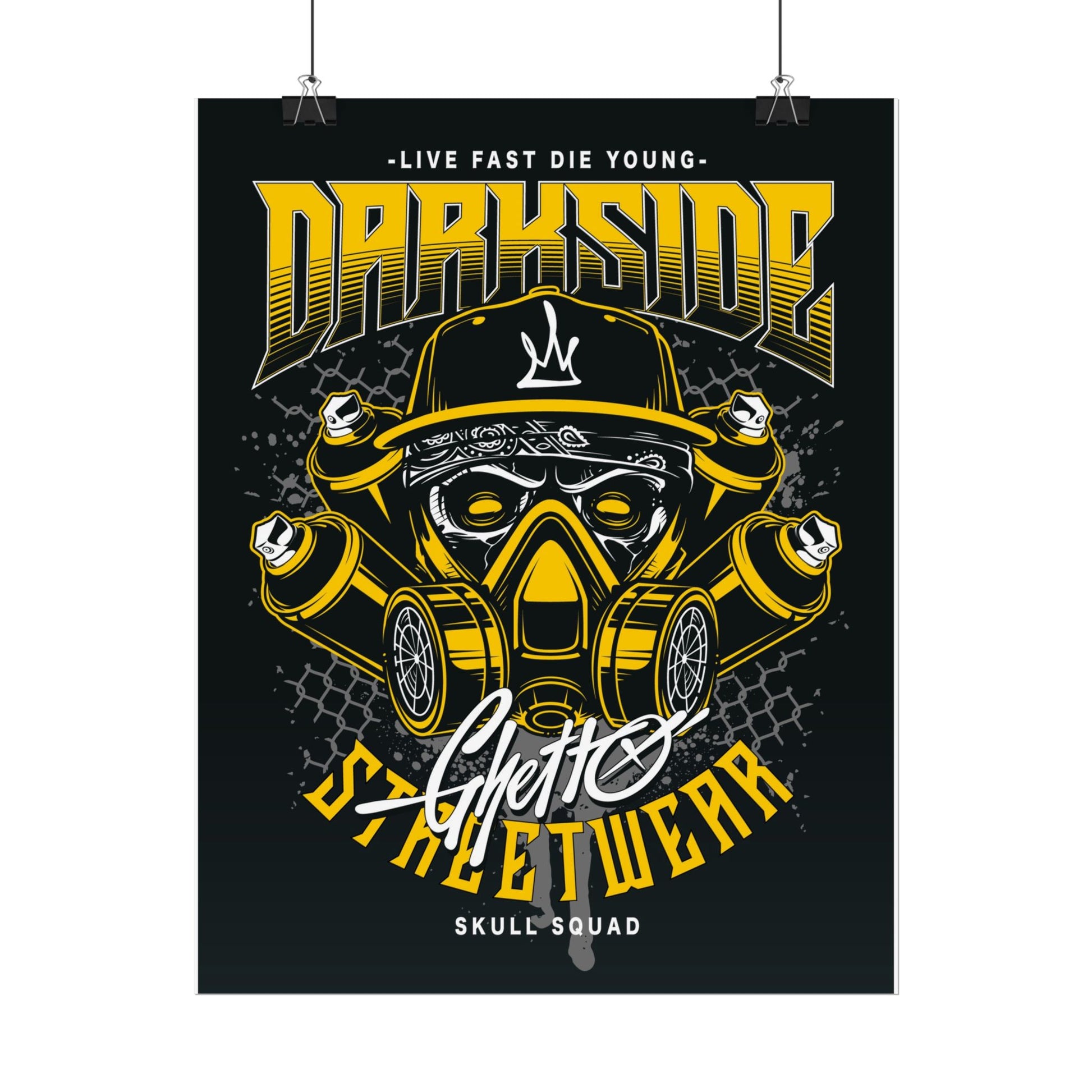 Skull Streetwear Rolled Poster - 'Darkside' Design Wall Art - CreativeRino