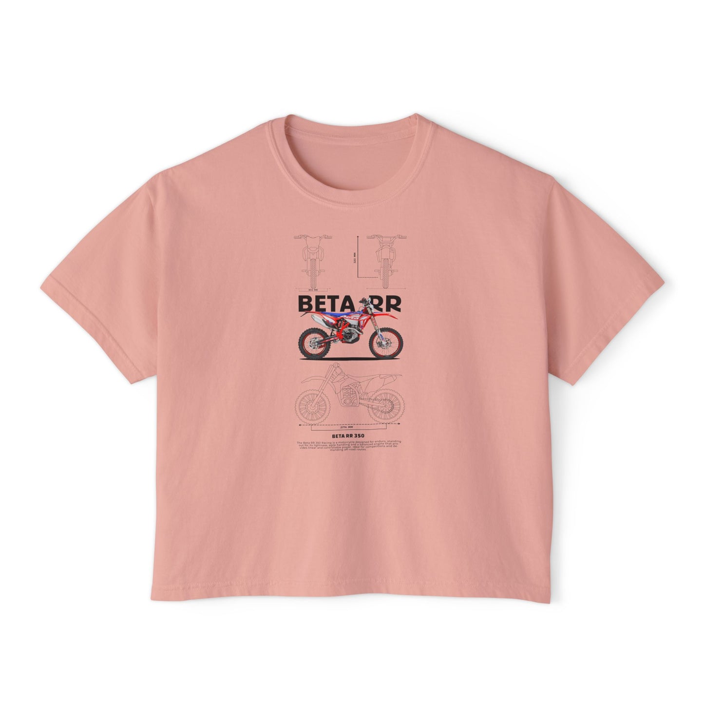 Beta RR 350 Motorcycle Women's Boxy Tee - Perfect T-shirt for Biker Enthusiasts - CreativeRino