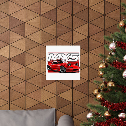 MX5 Racing Car Matte Square Posters - Perfect Gift for Car Enthusiasts - CreativeRino