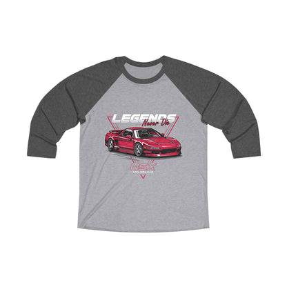 Honda Nsx Acura Unisex Tri-Blend Raglan Tee | Legends Never Die Car T-shirt - CreativeRino
