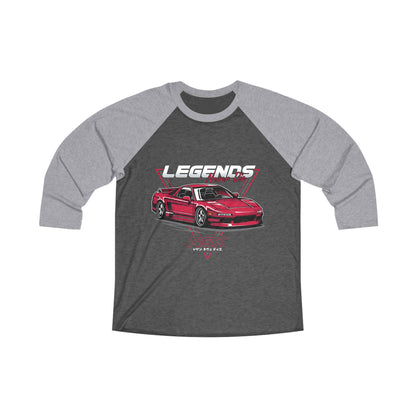 Honda Nsx Acura Unisex Tri-Blend Raglan Tee | Legends Never Die Car T-shirt - CreativeRino