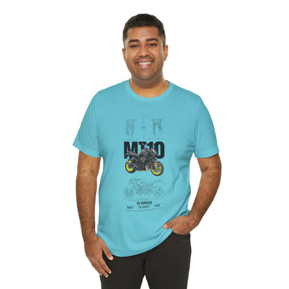 Yamaha MT 10 Motorcycle Tee - Unisex Jersey Short Sleeve T-shirt for Riders - CreativeRino